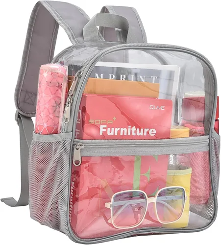 Miniatura 23 de Busiuw Mochila Transparente para Eventos de Estadio 12x12x6 Mini Pequeñas Mochilas Deportivas para Fanáticos, Aguamarina