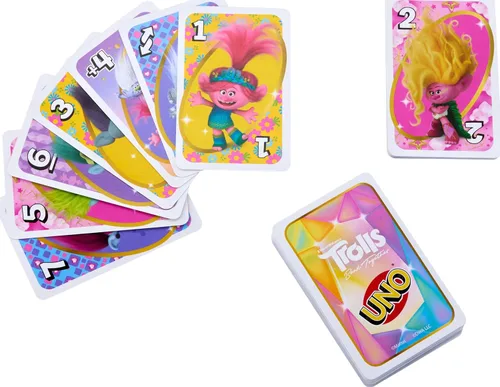 Miniatura 3 de Mattel Games UNO Trolls 3: Juego de cartas Band Together para niños, adultos y noche de juegos con personajes de Trolls y regla especial