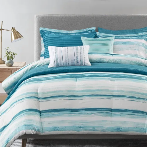 Madison Park - Juego de colcha y edredón Marina - Diseño moderno de lujo, ropa de cama para todas las estaciones, fundas a juego, almohadas Marina