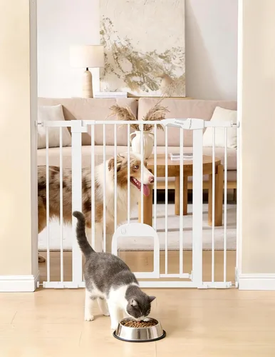 Miniatura 12 de Babelio - Puerta para bebé mejorada con puerta ajustable para gatos, CatPrivilege, puerta duradera para perros de 29-43 pulgadas con cierre Negro