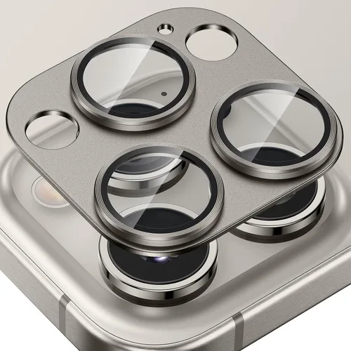 Miniatura 8 de Tensea Protector de lente de cámara para iPhone 16 Pro/iPhone 16 Pro Max/iPhone 15 Pro/iPhone 15 Pro Max, cubierta de vidrio templado de aleación