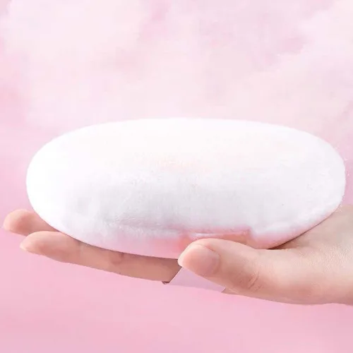 Miniatura 4 de COSHINE Puff de polvo de algodón puro jumbo, aplicador de polvo corporal de 5 pulgadas (5.1 in) para polvo mineral suelto, esponjas de base