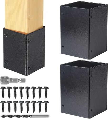 Miniatura 10 de Protector de poste ajustable de acero inoxidable (rango de 3.3 a 6 pulgadas), protege los buzones y vallas de madera de la cortadora de césped