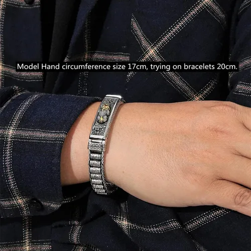 Miniatura 6 de Pulsera giratoria de plata esterlina S925 Feng Shui PIXIU para hombresmujeres, atrae riqueza dinero y buena suertepulsera tibetana de oración