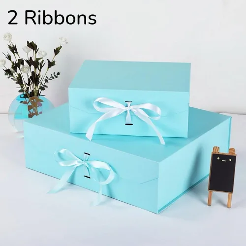 Miniatura 2 de GoooodGift Caja de regalo grande azul, 1 paquete de 13.5 x 11 x 5.3 pulgadas, caja de regalo de lujo para regalos con tapa de cierre magnético