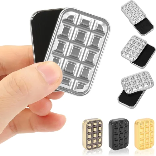 Miniatura 8 de Paquete de 2 juguetes para ansiedad, tarjeta magnética de metal háptico, tarjeta de póquer deslizante, juguetes EDC para adultos, aliviar el estrés