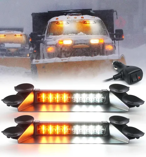 Miniatura 11 de LUMENIX Barras de Luces Estroboscópicas LED de Emergencia para Salpicadero de Aluminio, Advertencia de Seguridad para Parabrisas Delantero