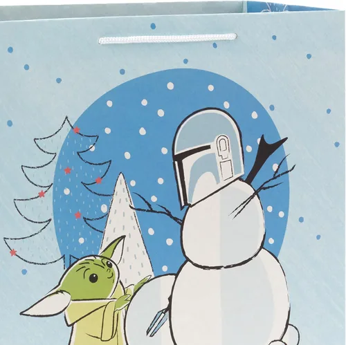 Miniatura 4 de Hallmark Star Wars The Mandalorian - Juego de bolsas de regalo (2 bolsas: 1 grande de 13 pulgadas, 1 XL 15 pulgadas) "Galaxy's Greetings, Grogu