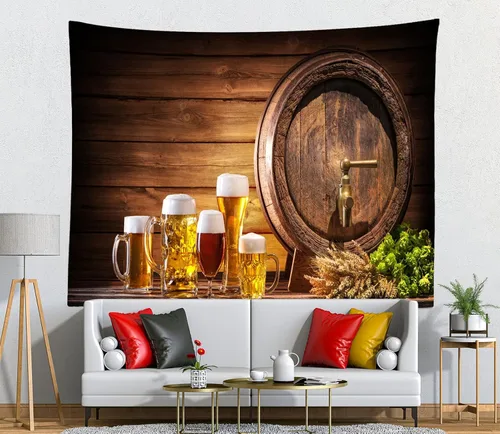 Miniatura 5 de BELECO Telón de fondo para el Oktoberfest, decoración de fiesta de cerveza bávara, barril de cerveza, temporada de cosecha de otoño, decoración