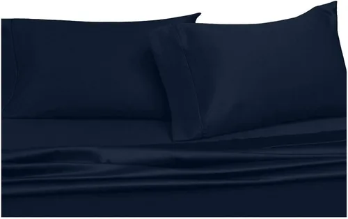 Miniatura 7 de Sateen Solid Sheets - Juego de sábanas de 600 hilos y 3 piezas, 100% algodón, bolsillo profundo, tamaño individual extra largo, color azul