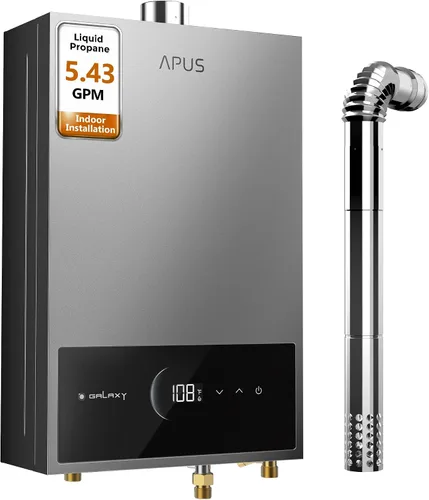 Miniatura 10 de APUS Calentador de agua sin tanque de gas natural, hasta 3.6 GPM, calentador de agua sin tanque para interiores, 80,000 BTU bajo demanda