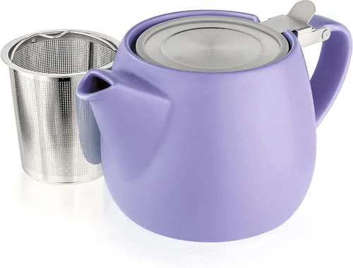 Miniatura 8 de Tealyra - Tetera pequeña de porcelana Pluto gris - 540ml (1-2 tazas) - Acabado único - Tapa de acero inoxidable e infusor extra fino para preparar