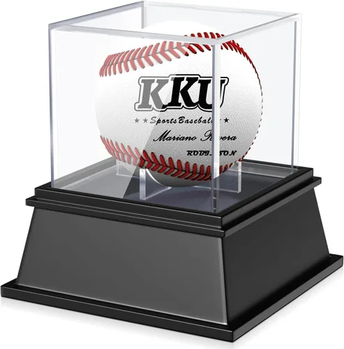 KKU Estuche de exhibición de béisbol, soporte de béisbol para caja de cubo de exhibición de bolas, caja de almacenamiento de béisbol acrílico con