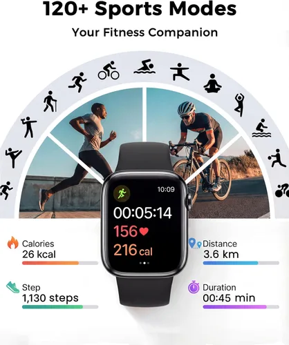 Miniatura 4 de Smart Watch, Fitness Watch for Women Men with 24/7 Heart Rate/Blood Pressure Monitor,Pedometer, Sleep Tracker, 120+ Sport Modes, IP68 Waterproof