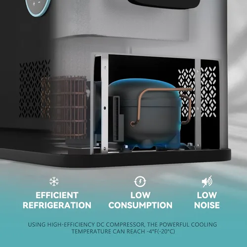 Miniatura 3 de EUHOMY Refrigerador de 12 voltios, enfriador eléctrico de 37QT de doble zona con control por aplicación, refrigerador para automóvil con 12/24V DC