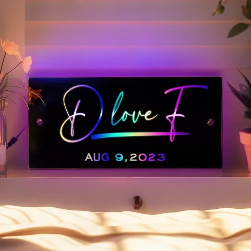 Miniatura 8 de VEELU Espejo con nombre personalizado iluminado para decoración de pared LED para habitación de niñas, letrero de neón con nombre personalizado, luz