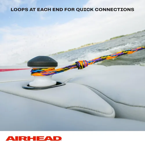 Miniatura 3 de Airhead 1-6 Person Tow Rope for Towable Tubes, Heavy Duty Boat Towline for Tubing, UV Resistant 16 Strand Polypropylene with Rope Keeper, up to