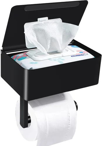 Miniatura 6 de Soporte de papel higiénico con estante - SUS304 de acero inoxidable para almacenamiento de papel higiénico y soporte de rollo de papel higiénico