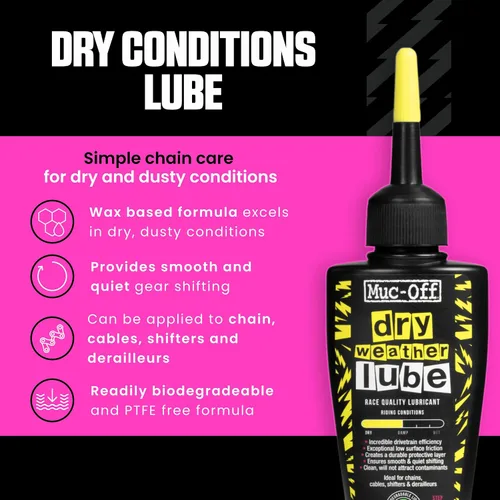 Miniatura 2 de Muc-Off Dry Chain Lubricante de 1.7 fl oz - Lubricante biodegradable para cadena de bicicleta, adecuado para todo tipo de bicicletas, formulado