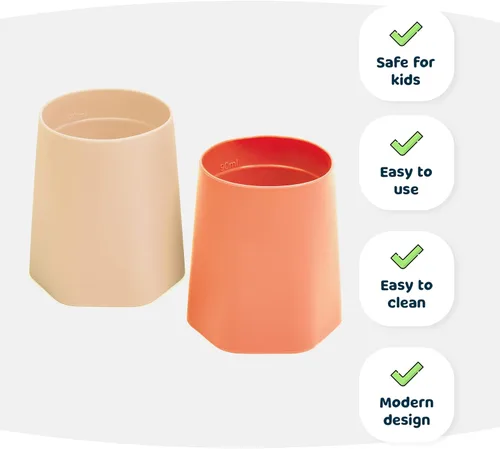 Miniatura 6 de Tiny Twinkle Paquete de 2 vasos de entrenamiento – Vasos de silicona para beber independientemente para bebés y niños pequeños, suministros