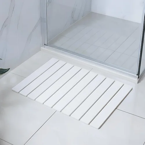 Miniatura 13 de Meowoo Tapete de baño plegable de piedra de 15.7 x 11.8 pulgadas, tapete de baño de tierra de diatomeas, antideslizante, de secado rápido, súper