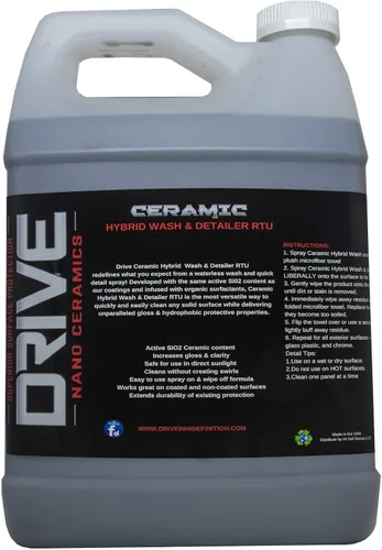 Lavado y brillo en seco o húmedo con infusión de cerámica sin agua (1 galón) perfecto para automóviles, barcos, caravanas, motocicletas. Seguro para
