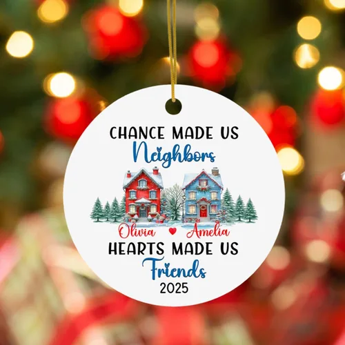 Miniatura 5 de Chance Made Us Neighbors - Adorno de Navidad personalizado para vecino, recuerdo de Navidad personalizado de agradecimiento de vecino, regalos