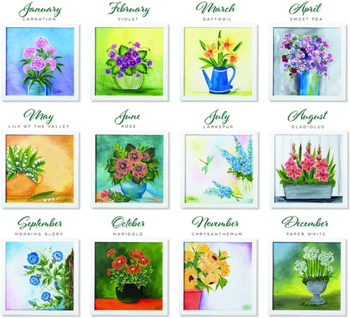Miniatura 4 de FolkArt One Stroke Donna Dewberry Flowers of the Month Let's Paint Kit, 2 onzas