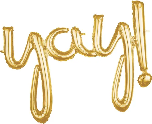Anagram International 3669411 Frase Yay - Globo de fiesta, 35 pulgadas, dorado