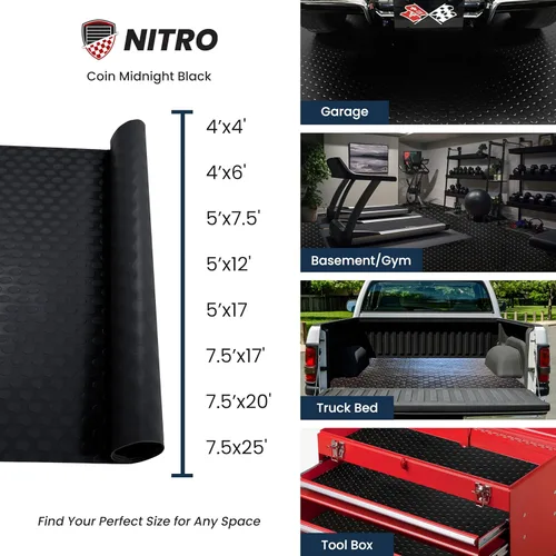 Miniatura 4 de Flooring Inc. - Tapete de vinilo flexible Nitro de 0.063 in, para camión y automóvil, más fuerte y seguro para garaje, taller o remolque