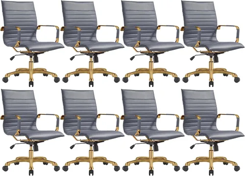 Miniatura 16 de LeisureMod Harris - Silla de oficina ejecutiva ergonómica moderna, silla de escritorio de piel con respaldo alto con altura ajustable, control