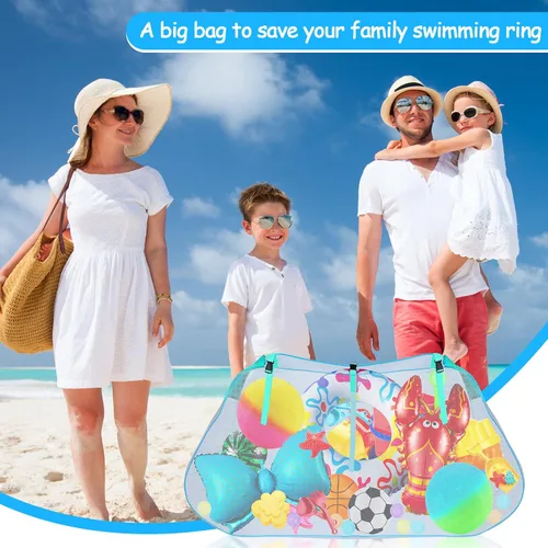 Miniatura 6 de 2 bolsas de almacenamiento para piscina de 57 x 30 pulgadas, bolsa de natación grande para colgar, accesorios de natación, organizador