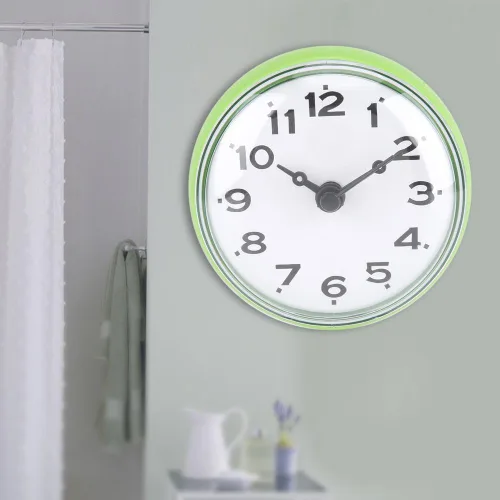 Miniatura 6 de Yosoo Reloj de ducha impermeable con ventosa de cara redonda árabe digital árabe reloj de ducha de baño accesorios de cocina (verde)