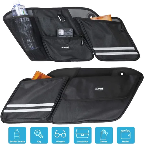Miniatura 5 de AUFER Organizadores de alforjas de motocicleta para lado izquierdo y derecho, bolsas de almacenamiento, bolsa organizadora compatible con Touring