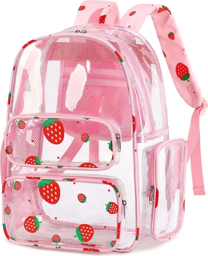 Miniatura 165 de CAMTOP Mochila transparente resistente y transparente para estudiantes, escuela, trabajo, festival, viajes, deportes, Beige, Mediana, Camtop Mochila