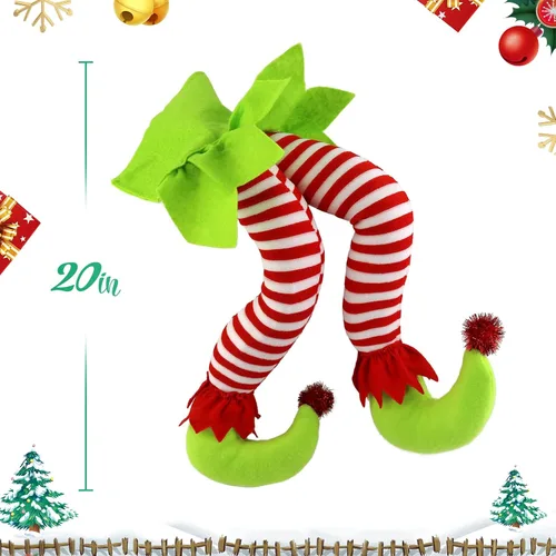 Miniatura 7 de WEWILL - Piernas de elfo para decoraciones de Navidad (20.0 in)
