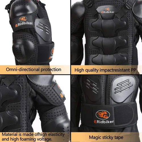 Miniatura 3 de RIDBIKER - Chaleco protector de pecho para niños, equipo de motocross, moto todo terreno, chaqueta de armadura de cuerpo completo para motocicleta