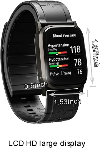 Miniatura 9 de Reloj inteligente AI Grey Metal BP, FDA 510 (k) autorizado, presión arterial con bolsa de aire, seguimiento mental, velocidad, oxígeno en sangre