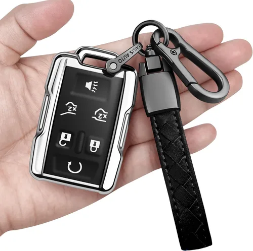 Miniatura 11 de Funda para llavero Chevrolet con llavero de protección completa suave compatible con Colorado Silverado Suburban Tahoe GMC Canyon Sierra 1500 2500