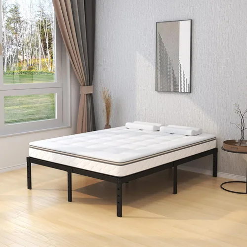 Miniatura 5 de Upcanso Marcos de cama tamaño California King de 18 pulgadas sin necesidad de somier, marco de cama con plataforma tamaño California King con alto