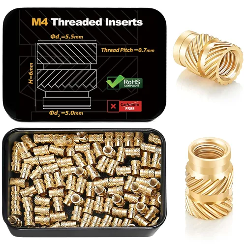 Miniatura 8 de 300 piezas de inserciones roscadas M2 M2.5 para plástico con puntas de ajuste térmico, kit de inserciones de ajuste térmico M2 y M2.5, inserciones