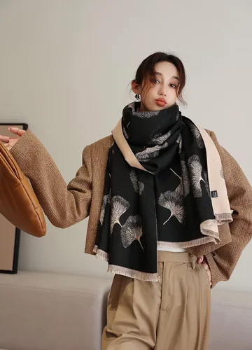 Miniatura 24 de iCuviy Bufanda grande de moda para invierno, chales y envolturas para mujer, extra suave, sensación de cachemira, bufandas frías para mujer