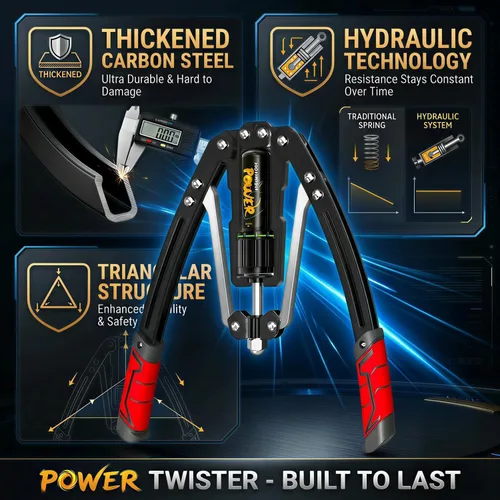 Miniatura 3 de Equipo de ejercicio de brazo para entrenamiento de pecho – Twister de potencia hidráulica 10 marchas ajustables 22-440lbs, acero grueso resistente