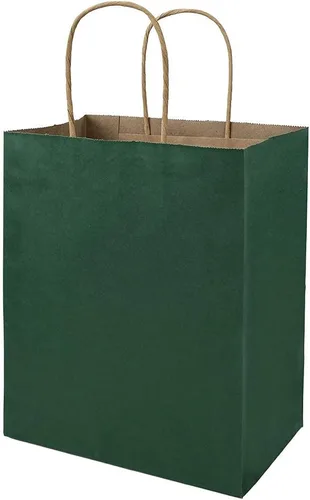 Miniatura 8 de bagmad Marrón y color cada 100 bolsas de papel medianas lisas de 8 x 4.75 x 10 pulgadas con asas a granel