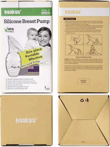 Miniatura 9 de haakaa Extractor Manual de Leche para Lactancia, de Silicona, Transparente 4 oz/100 ml