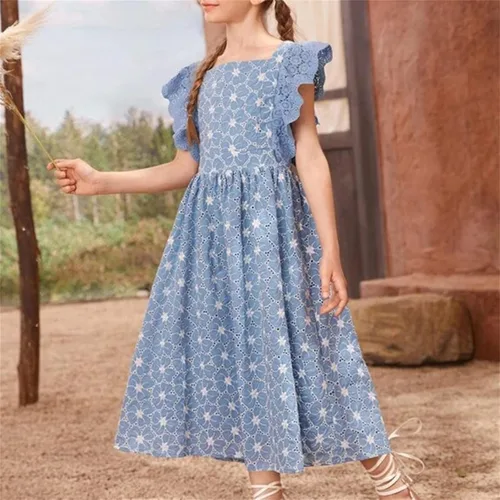 Miniatura 4 de Kids Toddler Baby Girls Spring Summer Print Ruffle Sleeveless Soft Princess Dress Flower Girl Dresses Infant