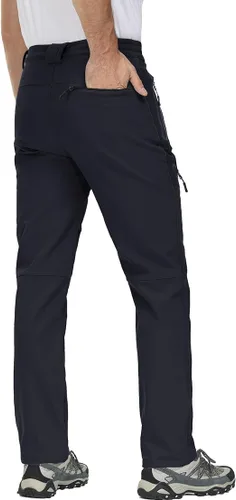 Miniatura 3 de MAGCOMSEN Pantalones de invierno para hombre, pantalones de nieve con forro polar, resistentes al agua, 4 bolsillos con cremallera, pantalones