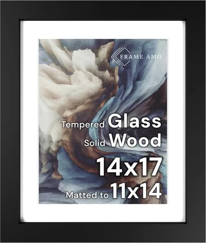 Miniatura 142 de Frame Amo Marco de póster de madera maciza de 13 x 19 pulgadas, color natural, tapete blanco para imagen de 11 x 17 pulgadas, parte frontal
