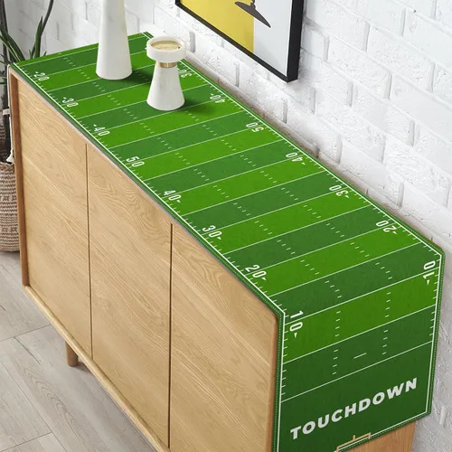 Miniatura 4 de Pudodo Camino de mesa de campo de fútbol, mantel de touchdown para el día del juego, fiesta de cumpleaños, cocina, comedor, decoración del hogar