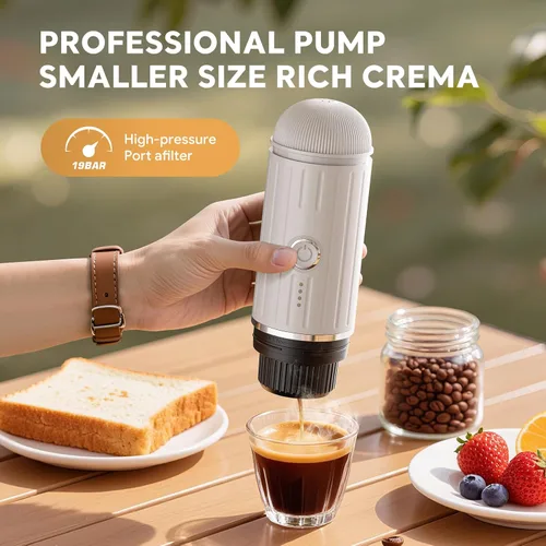 Miniatura 3 de Cafetera eléctrica portátil para café molido y cápsulas NS, tecnología de autocalentamiento rápido con USB-C, perfecta para RV, senderismo, camping